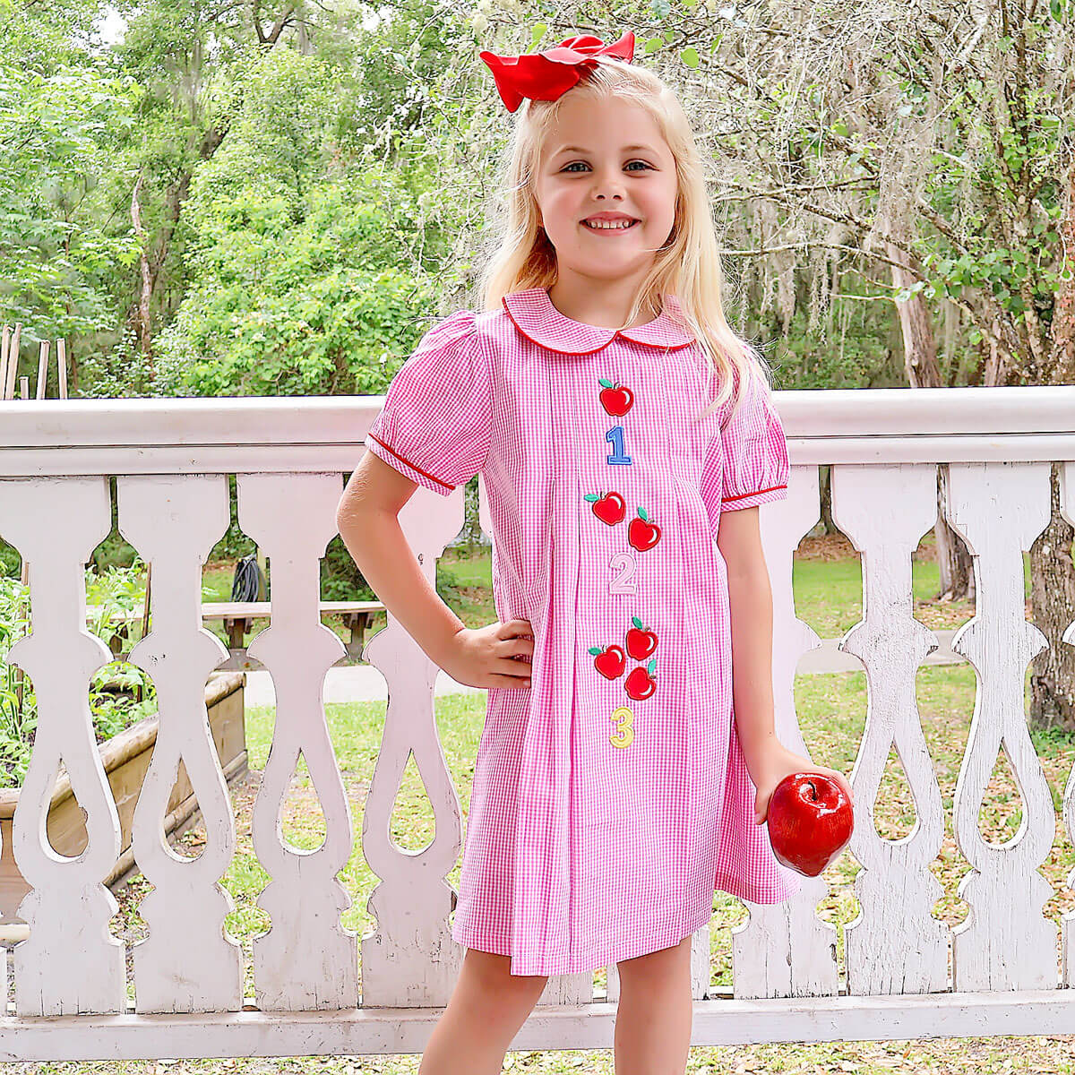 123 Apples Pink Gingham Camila Dress - Image 3