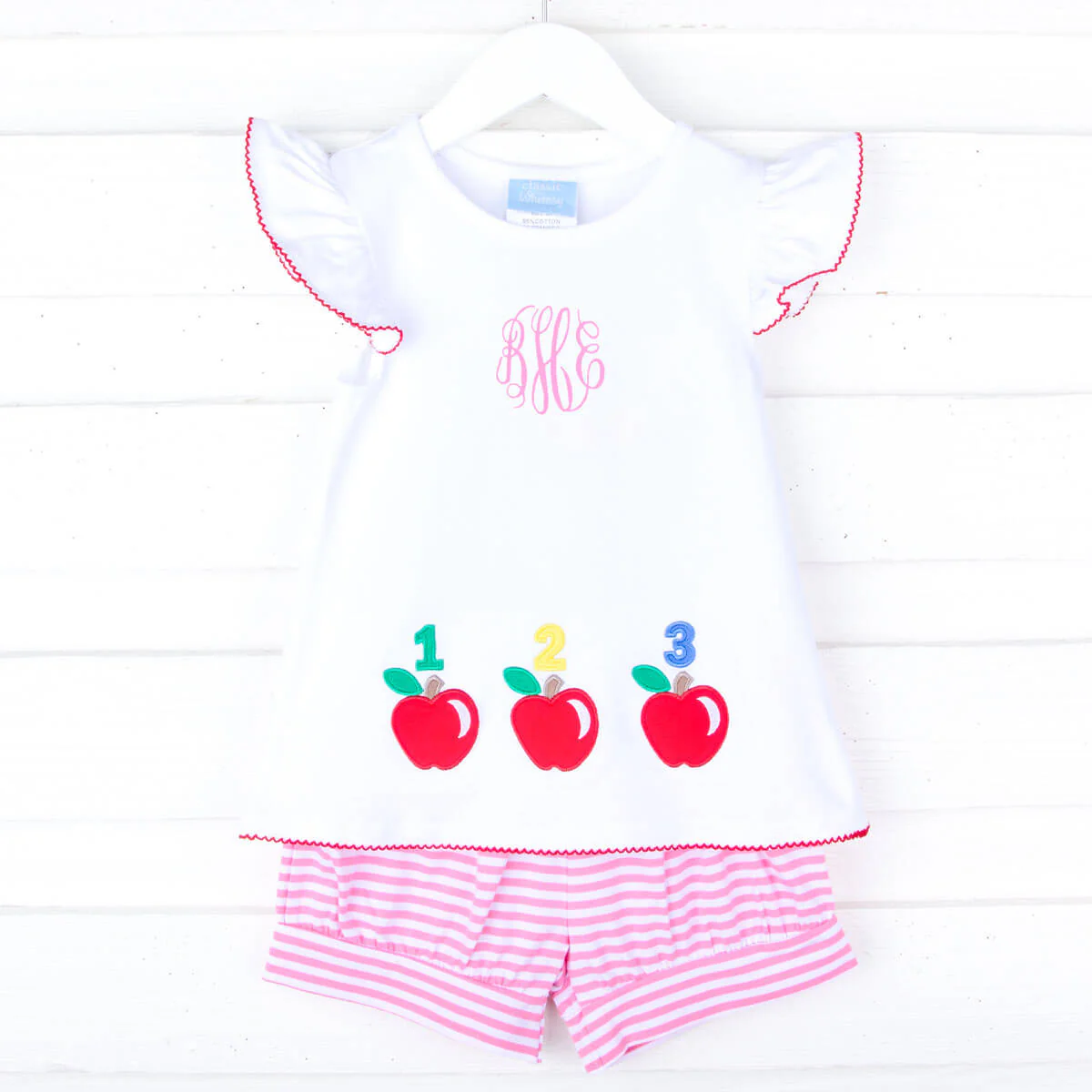 123 Apples Pink Stripe Milly Short Set - Image 2