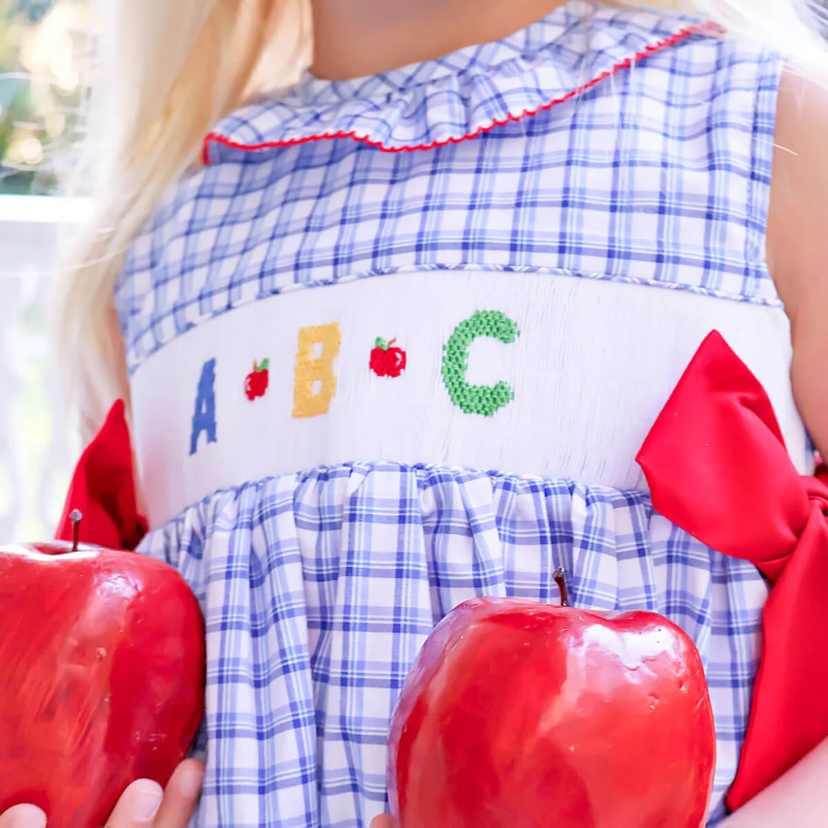 ABC Smocked Blue Plaid Beverly Dress - Image 2