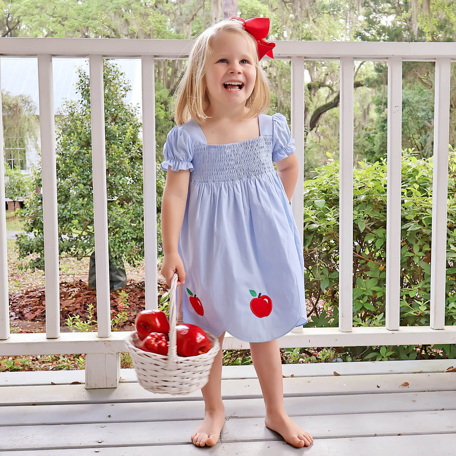 Adorable Apple Light Blue Hannah Dress - Image 4