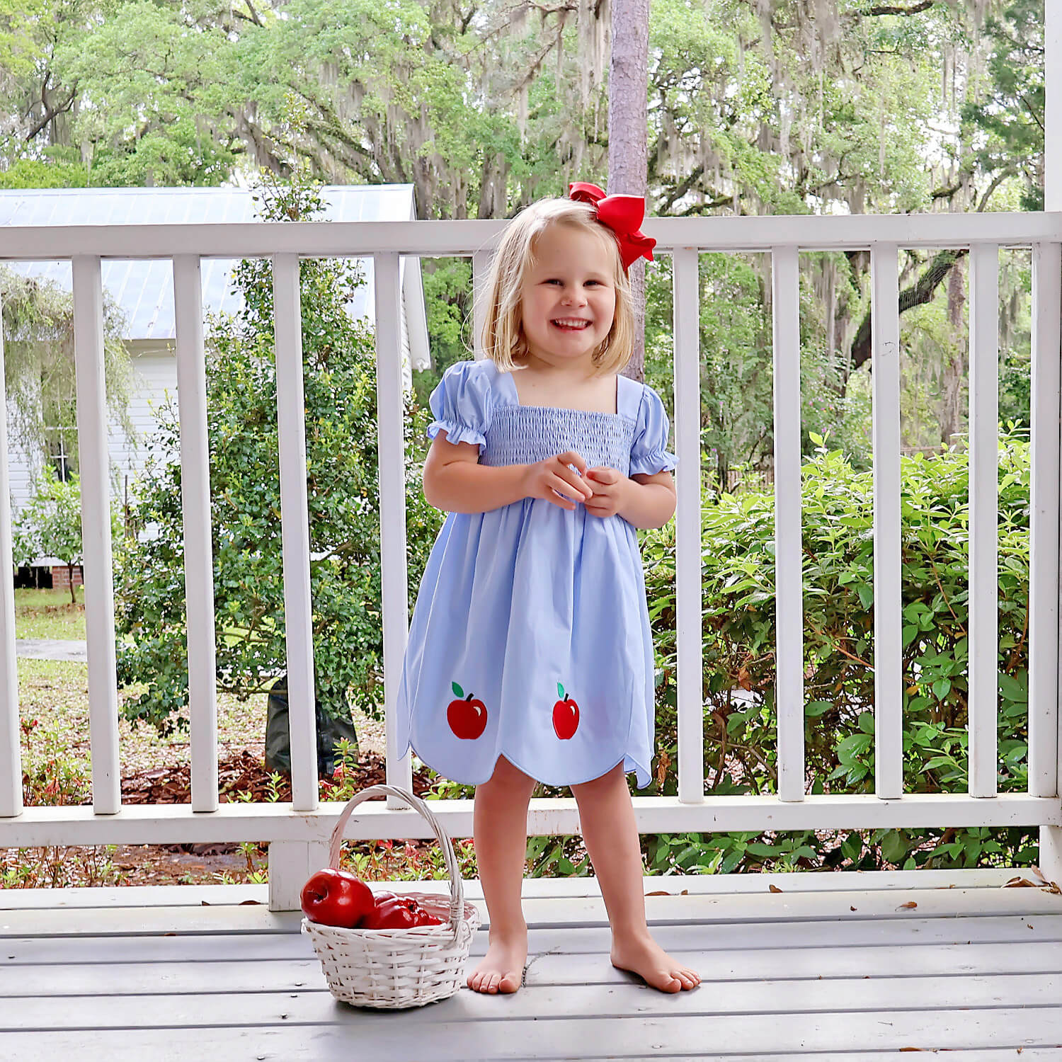 Adorable Apple Light Blue Hannah Dress - Image 6
