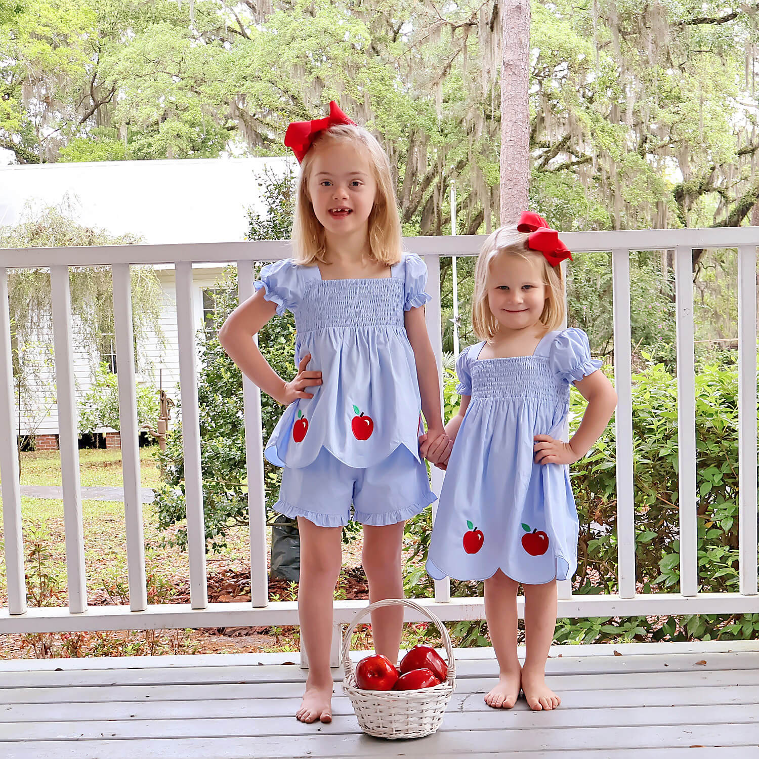 Adorable Apple Light Blue Hannah Short Set - Image 4