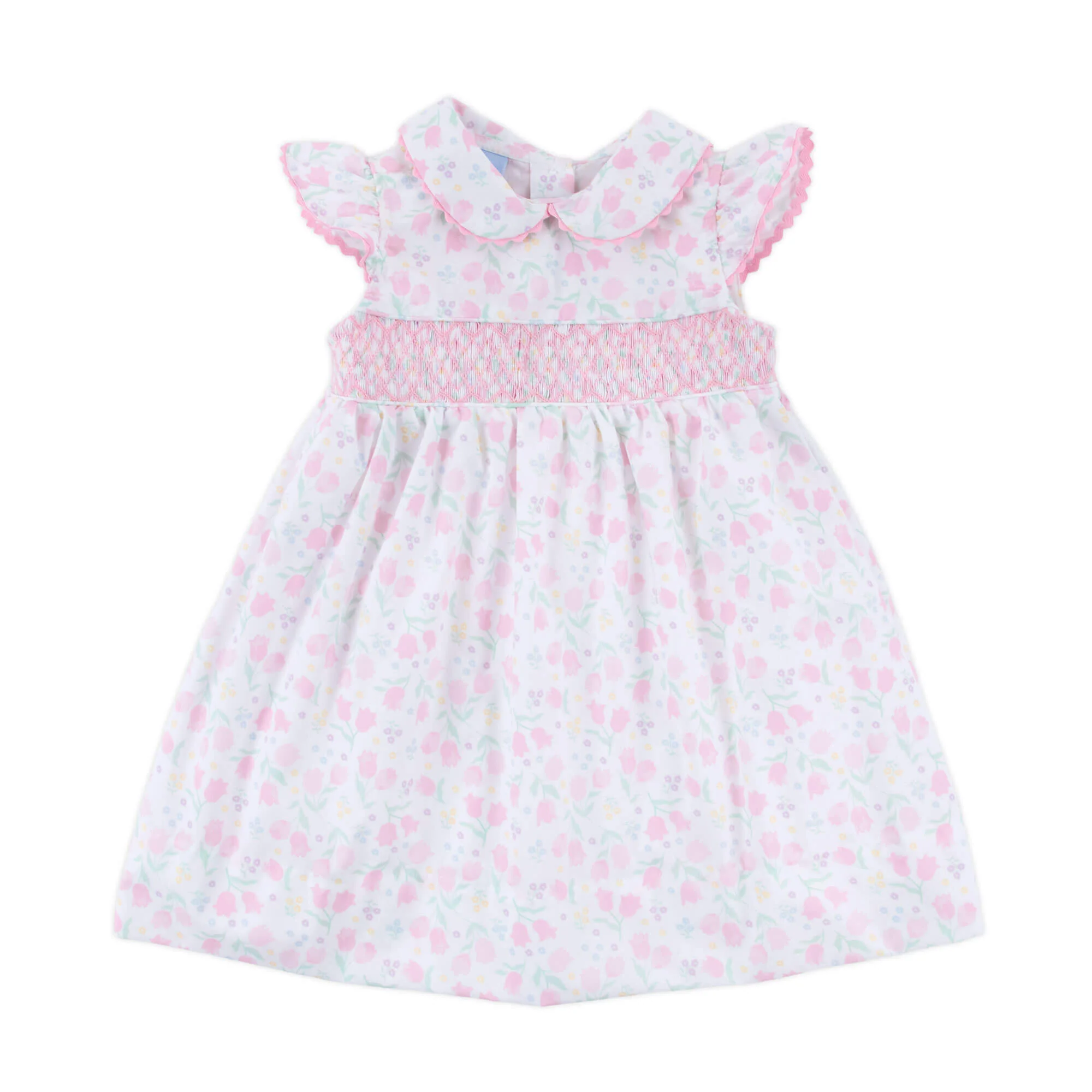 Adorable Tulip Floral Smocked Collared Dress - Image 3