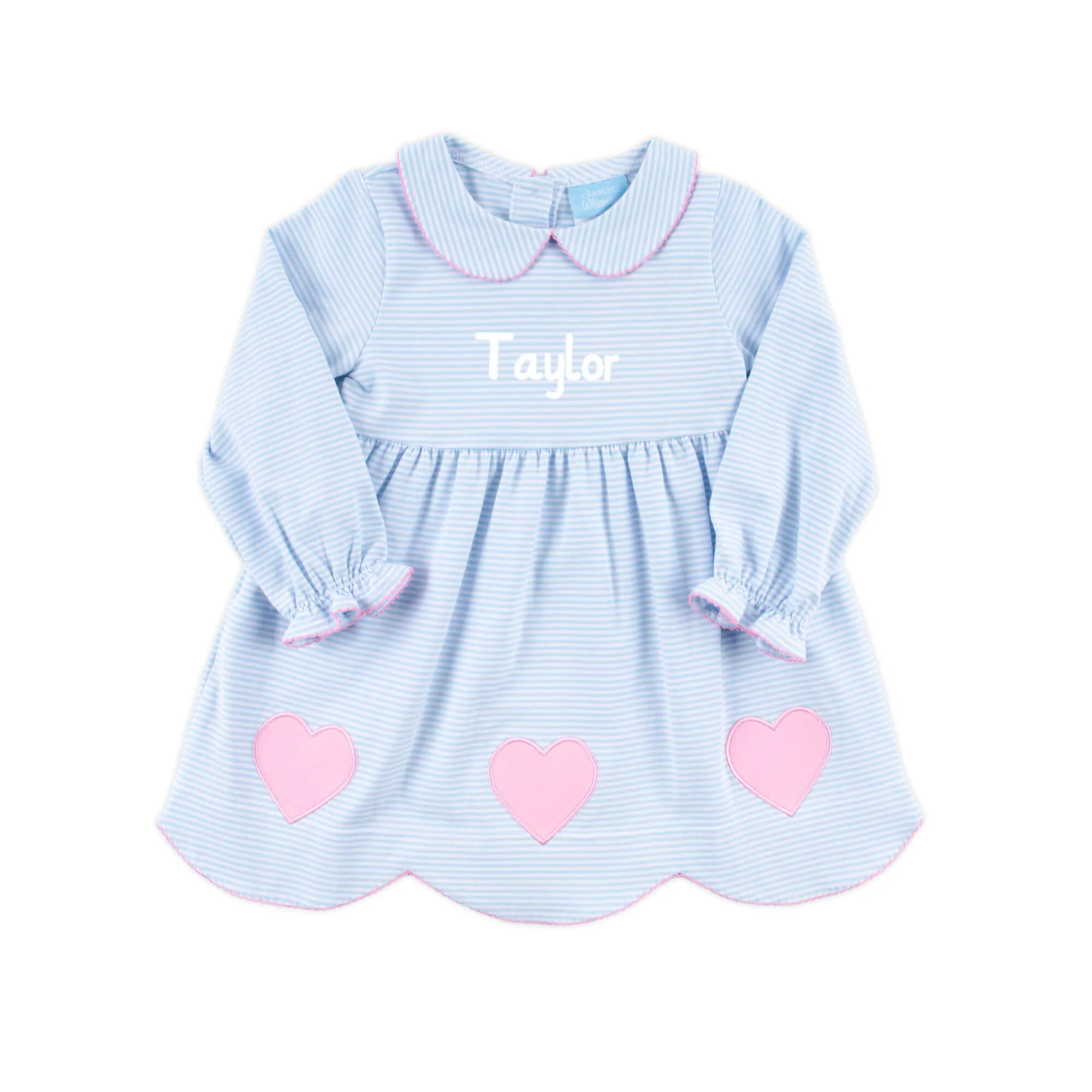 Adoring Hearts Light Blue Stripe Ruby Dress - Image 2