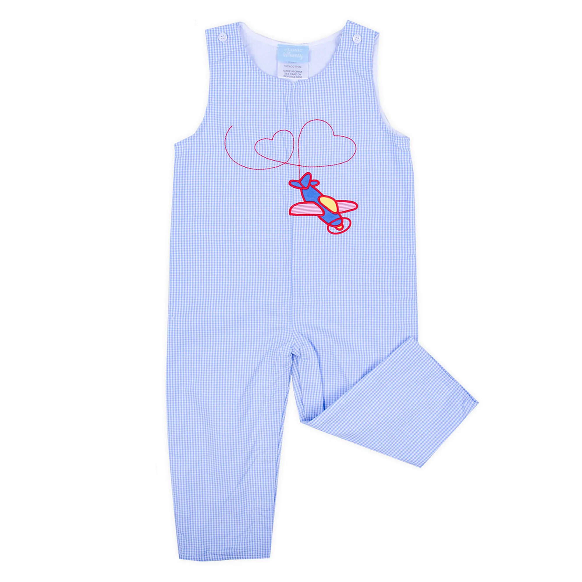 Airplane Heart Blue Gingham Longall - Image 4