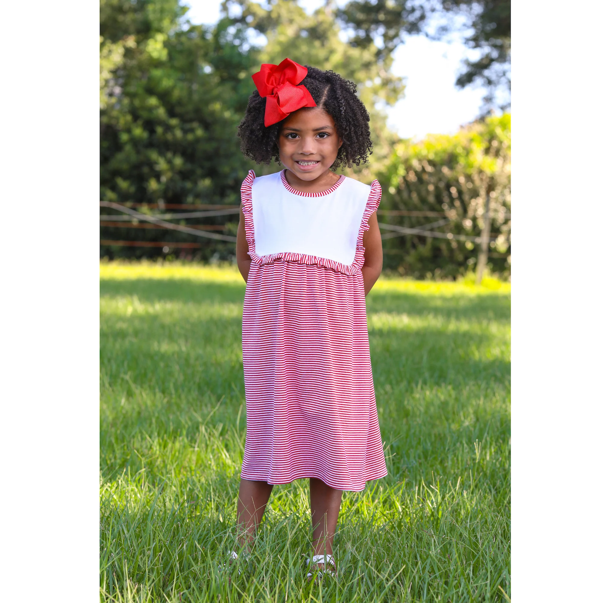 Alice Red Stripe Knit Dress - Image 2
