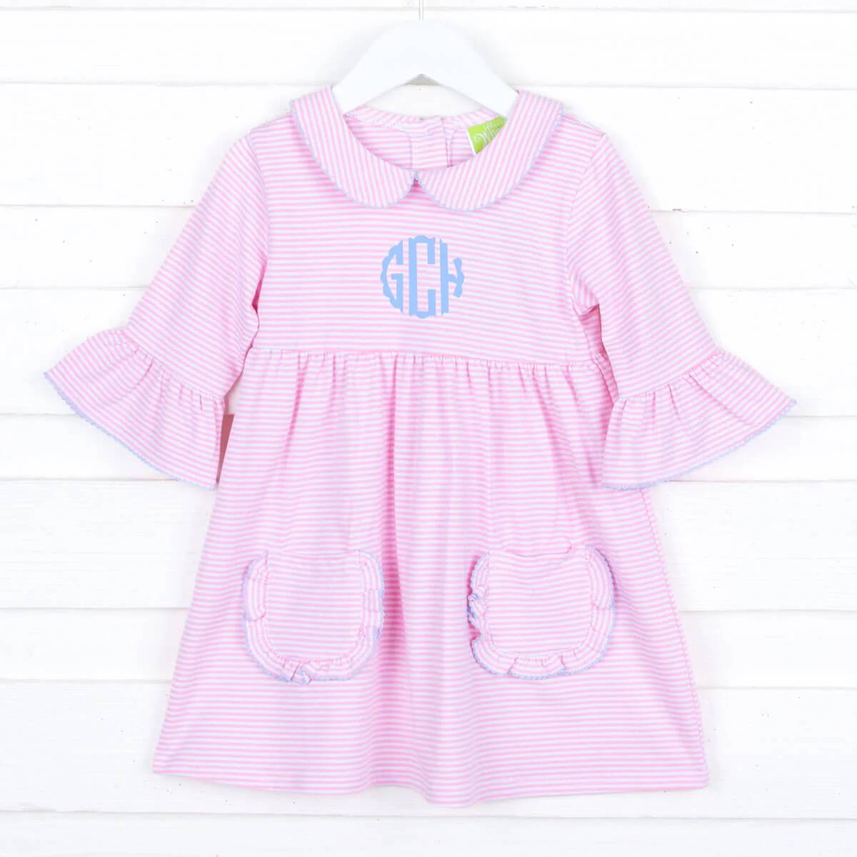 Caroline Pink Stripe Ruffle Pocket Dress - Image 3