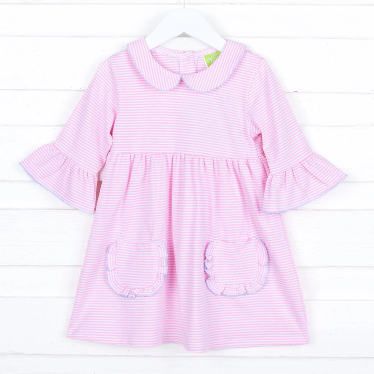 Caroline Pink Stripe Ruffle Pocket Dress - Image 4