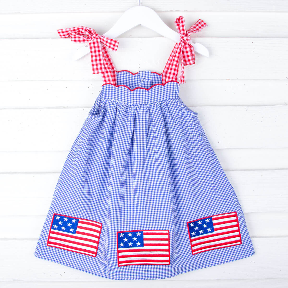 American Flag Blue Gingham Aurora Dress - Image 3