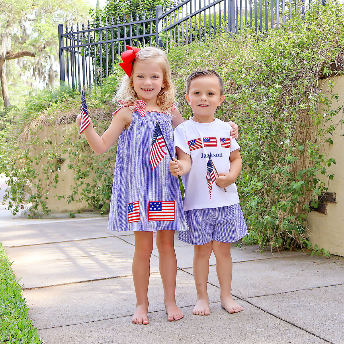 American Flag Blue Gingham Aurora Dress - Image 6