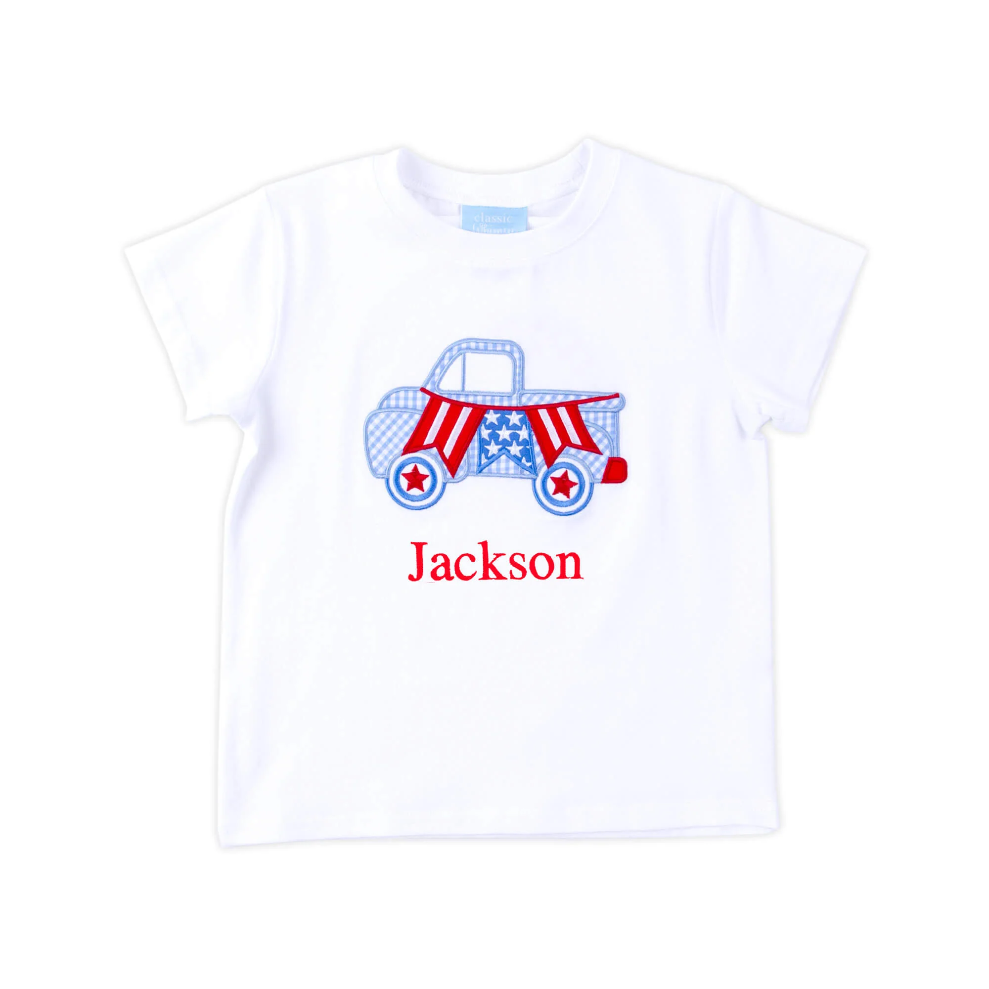 American Flag Truck White Short Sleeve Shirt - Image 2