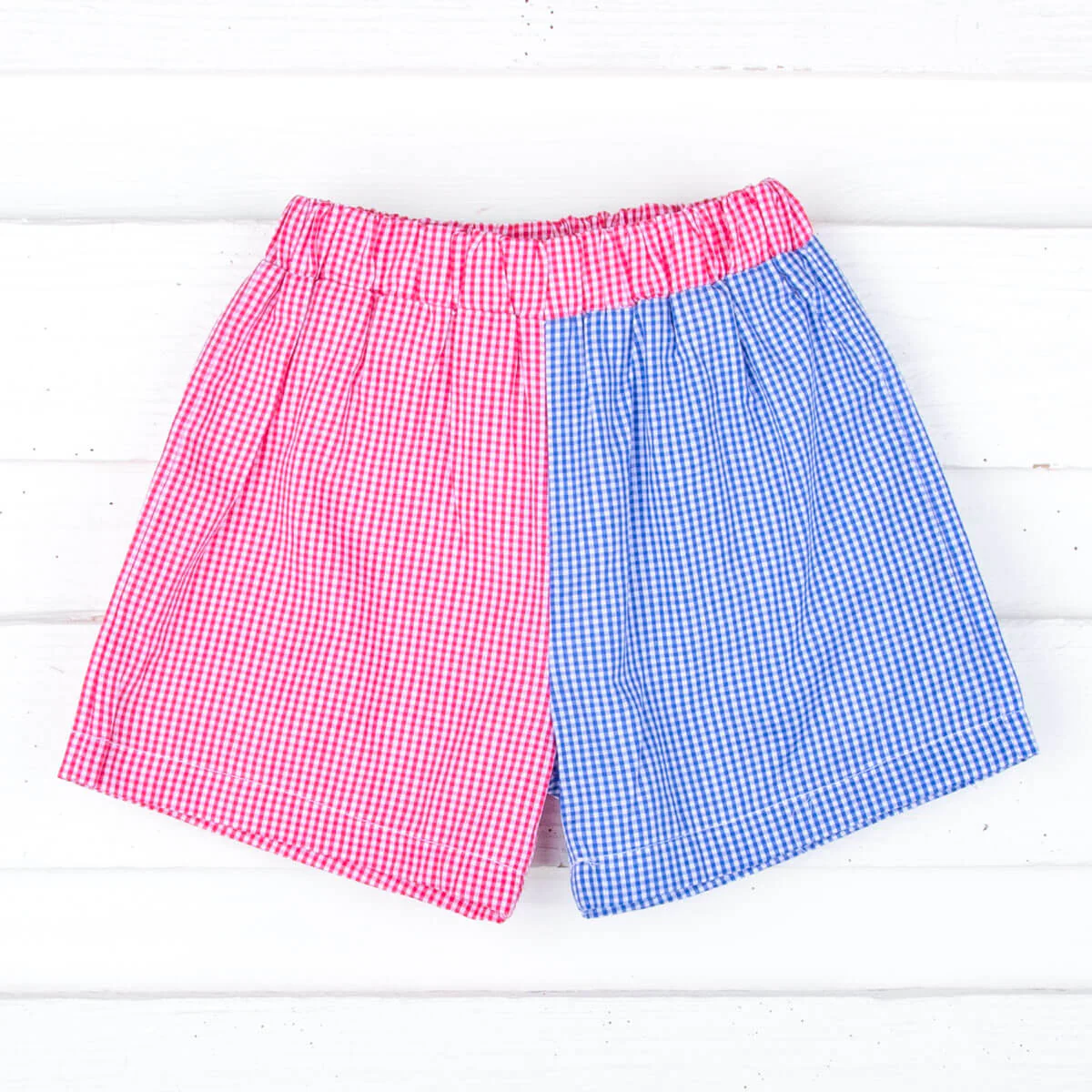 American Red & Blue Gingham Shorts - Image 2