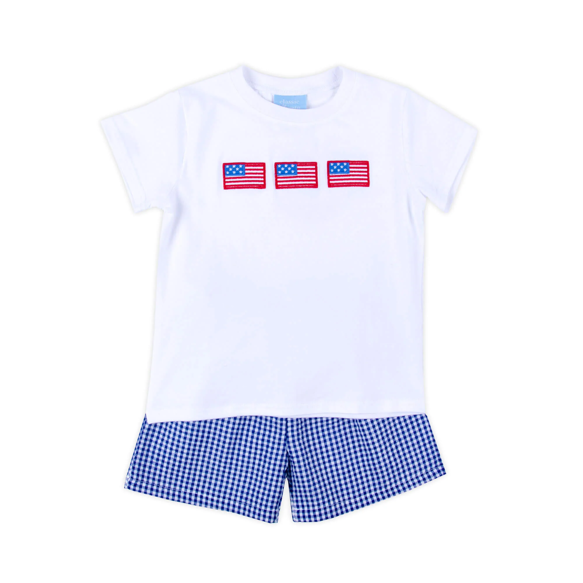 American Spirit Blue Gingham Short Set - Image 2