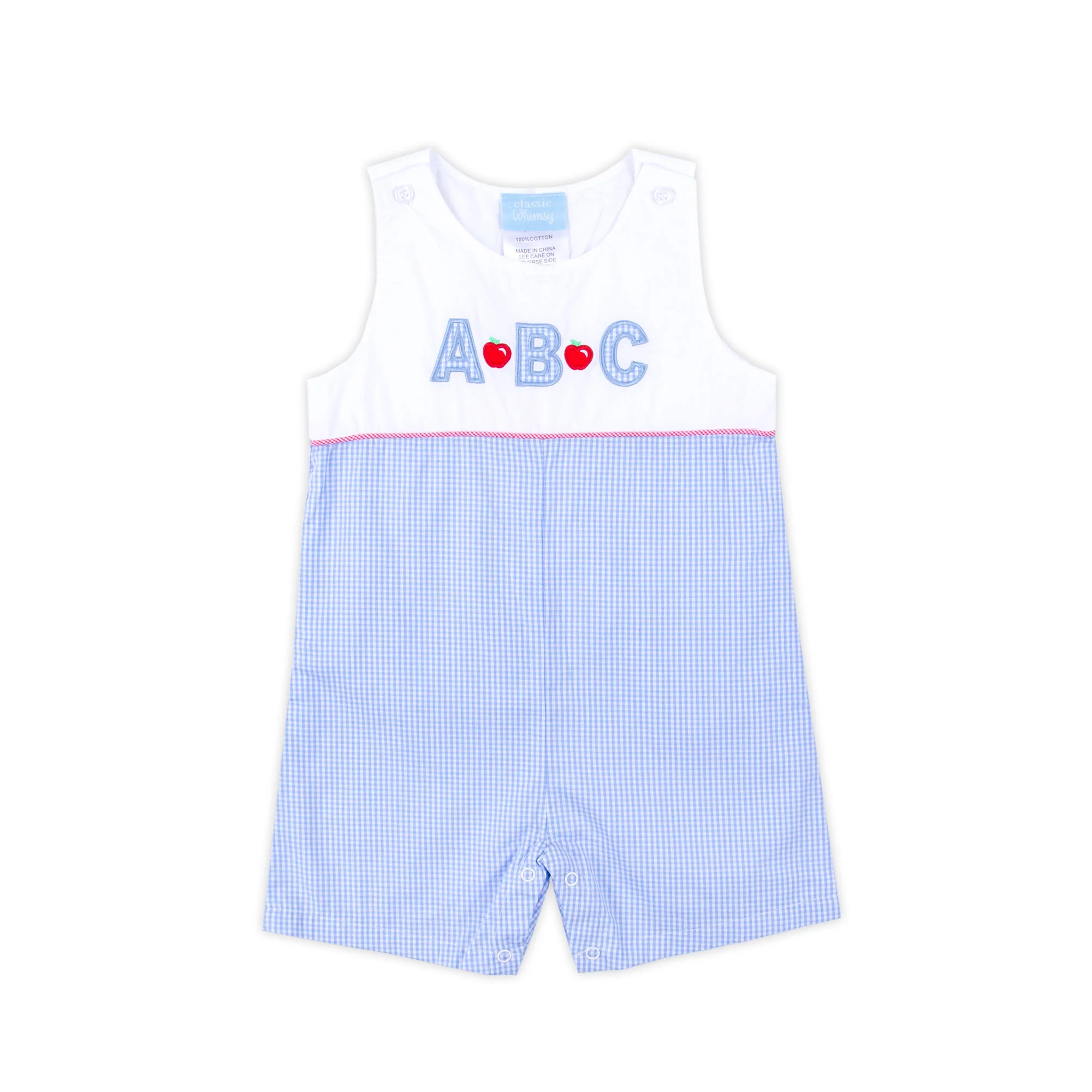 Apple & ABC Light Blue Gingham Jon Jon - Image 2