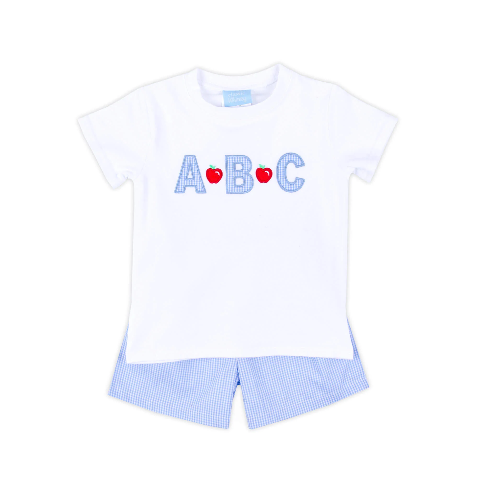 Apple & ABC Light Blue Gingham Short Set - Image 2