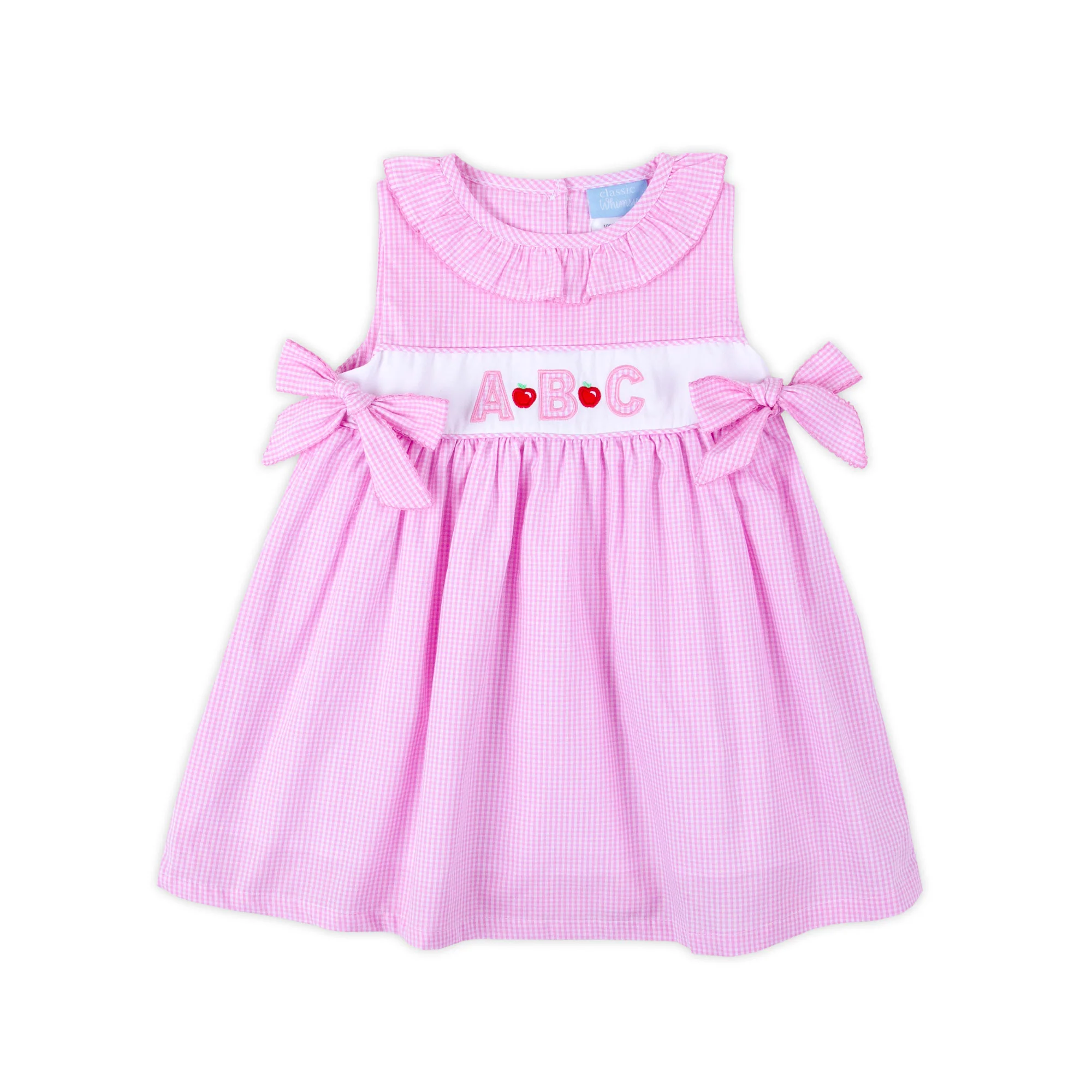 Apple & ABC Pink Gingham Ruffle Collared Dress - Image 2