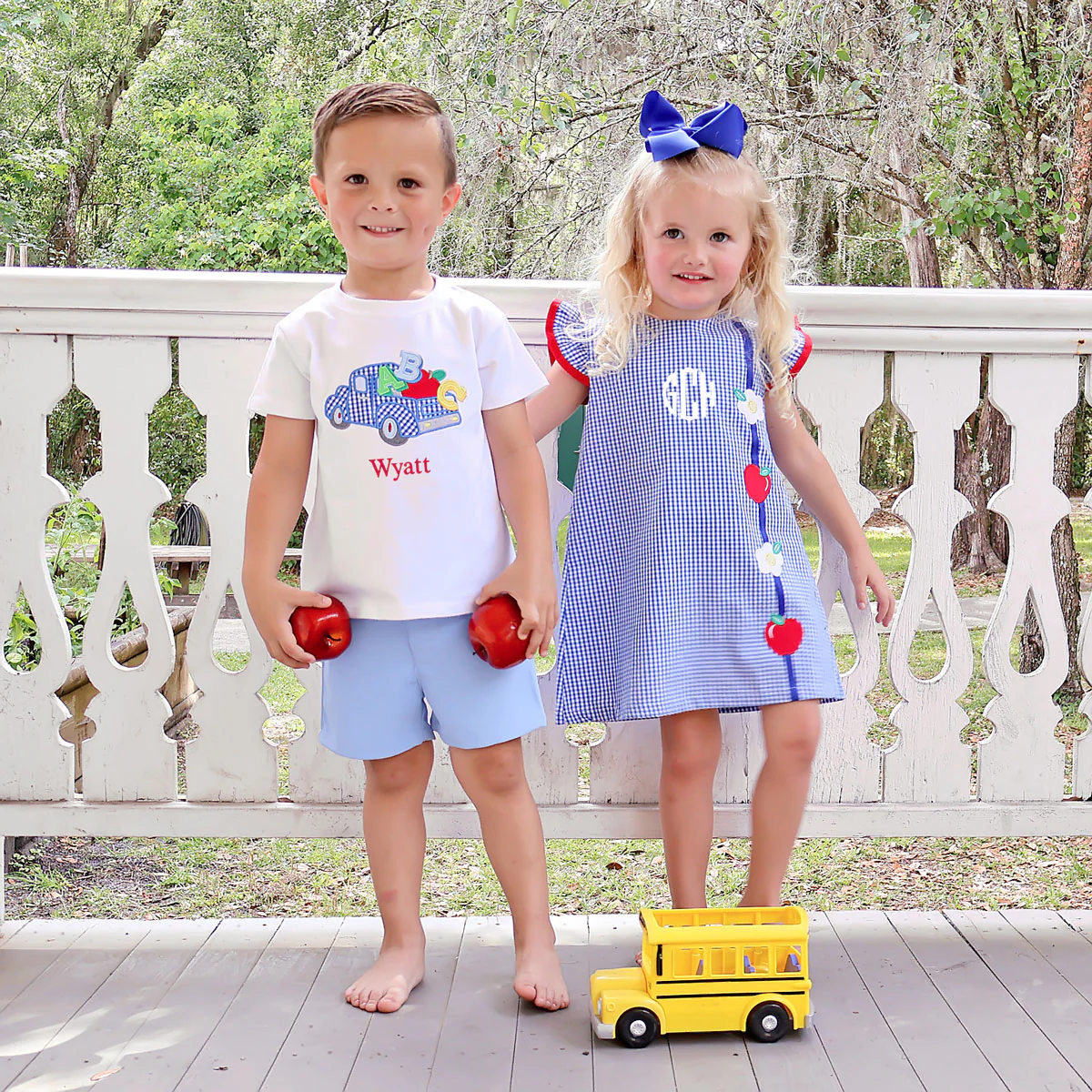 Apple & Flower Royal Gingham Emery Dress - Image 3