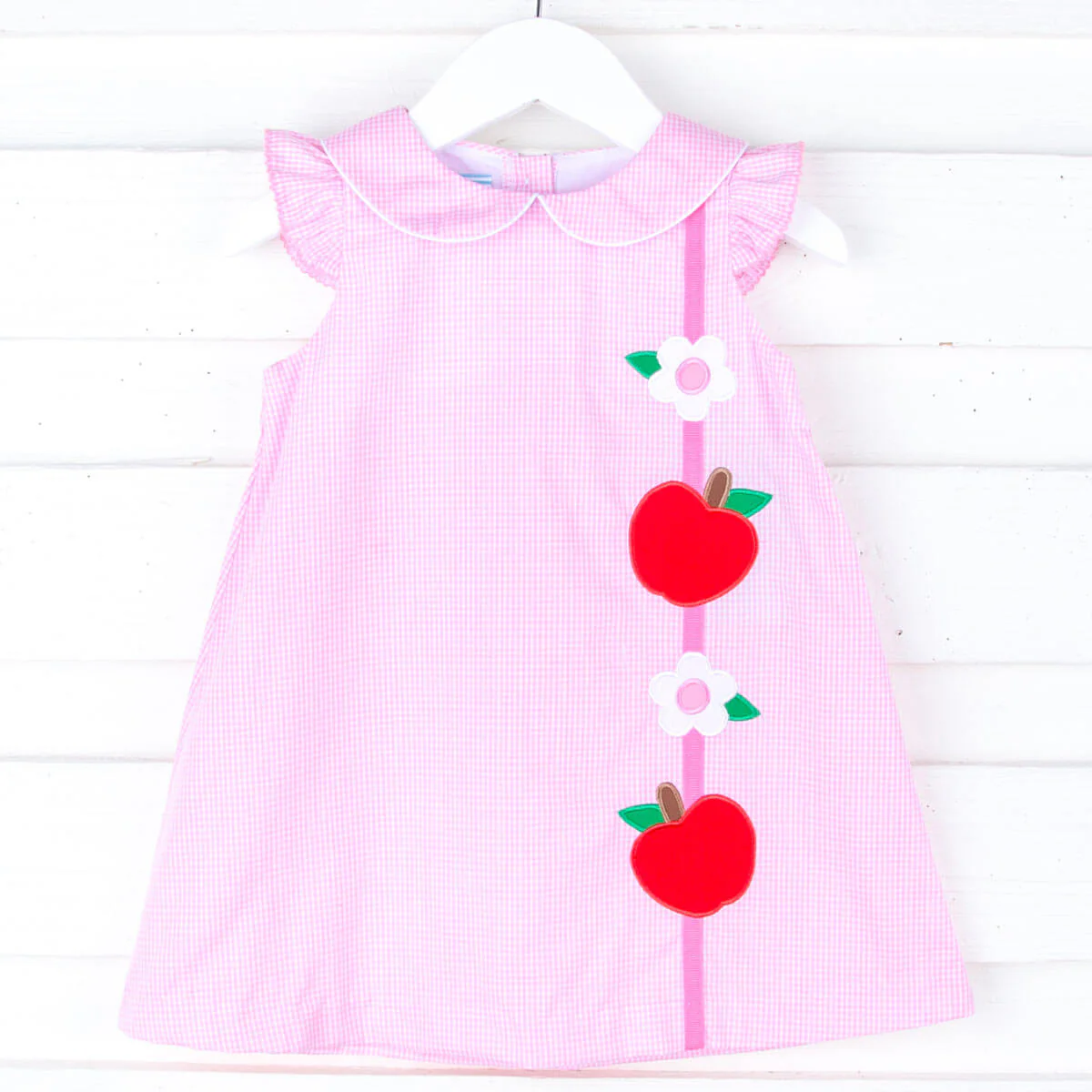 Apple & Flower Pink Gingham Sally Dress - Image 3