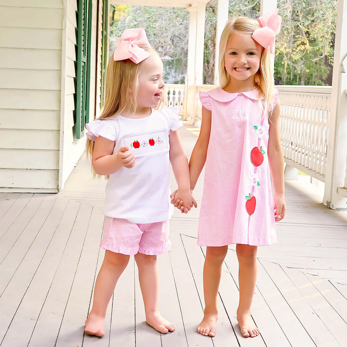 Apple & Flower Pink Gingham Sally Dress - Image 5