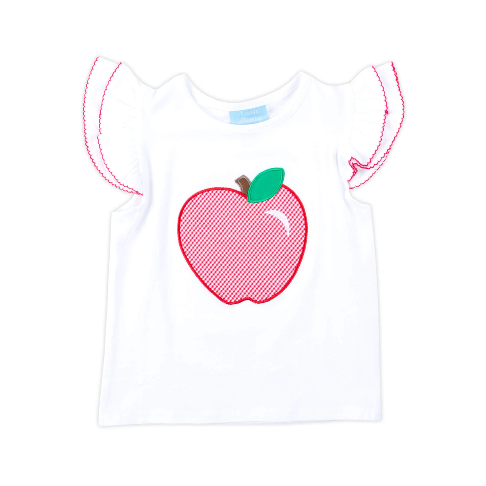 Apple Applique White Top - Image 3
