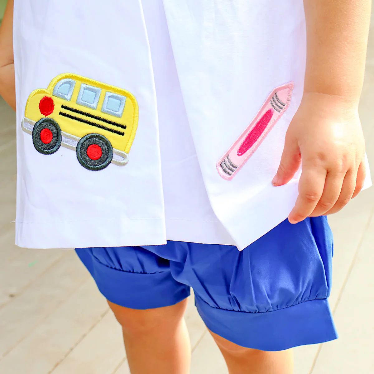 School Time White Claire Short Set - Image 2