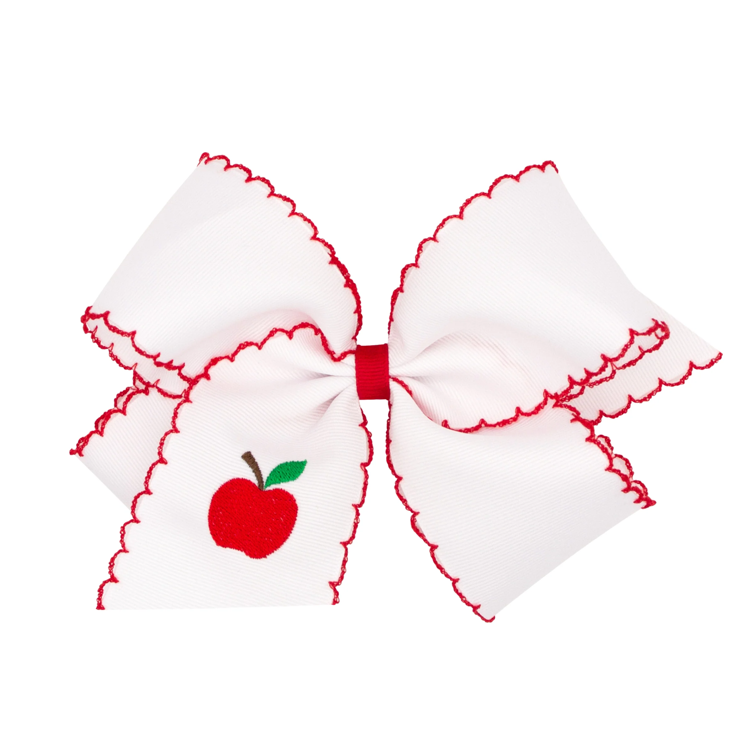 Apple Embroidered Moonstitch Bow - Image 2