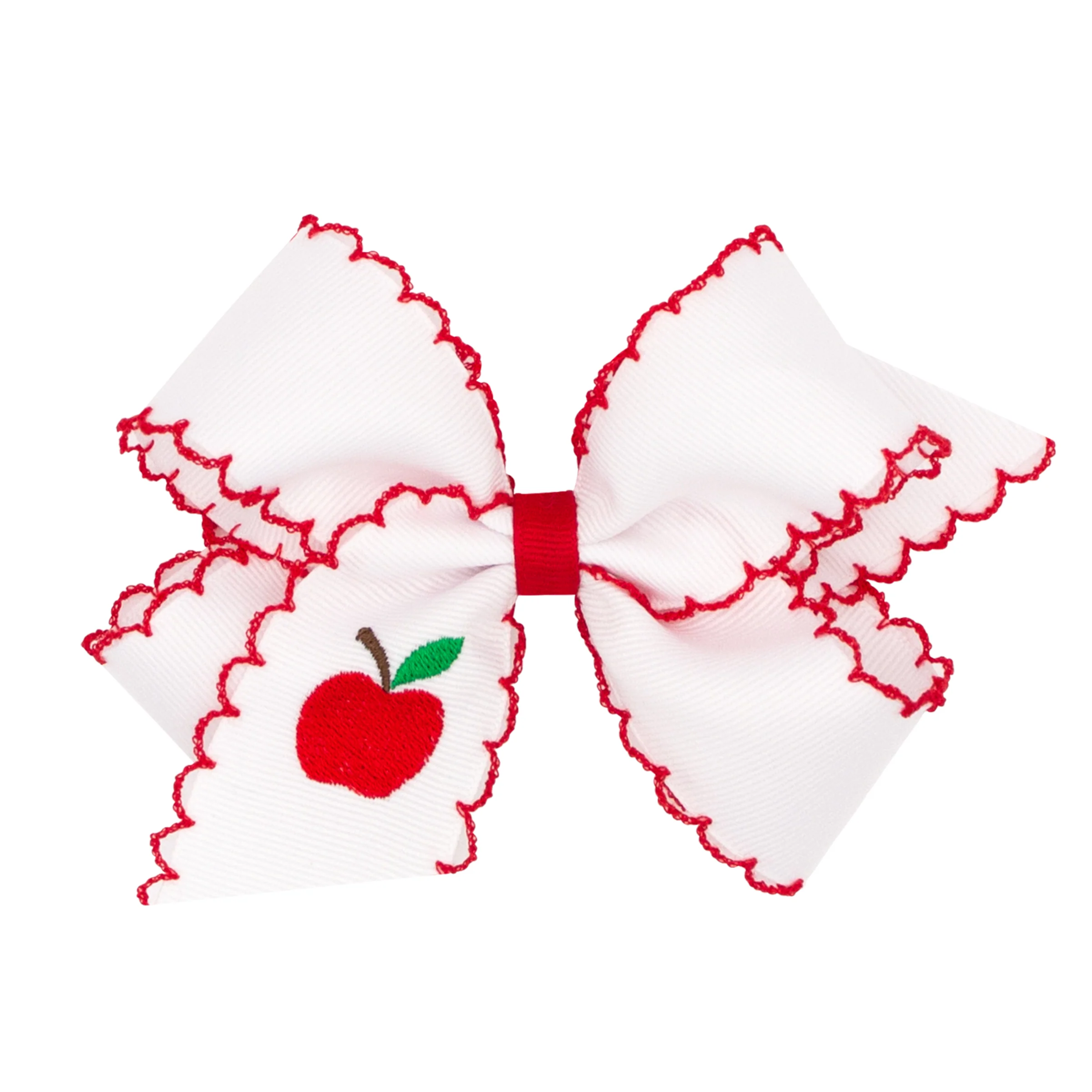 Apple Embroidered Moonstitch Bow - Image 3