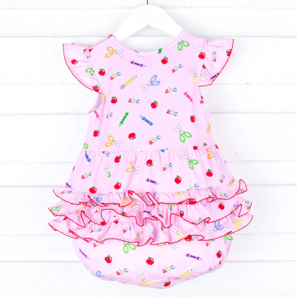 Pink Apple Print Ruffle Bubble - Image 2