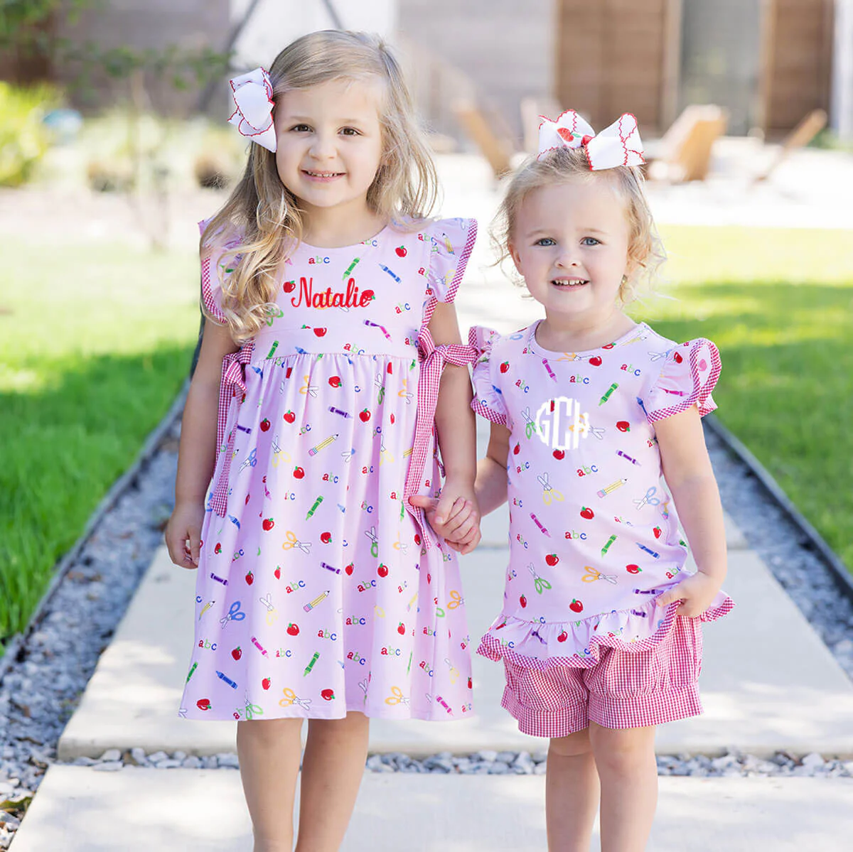 Pink Apple Print Milly Short Set - Image 2