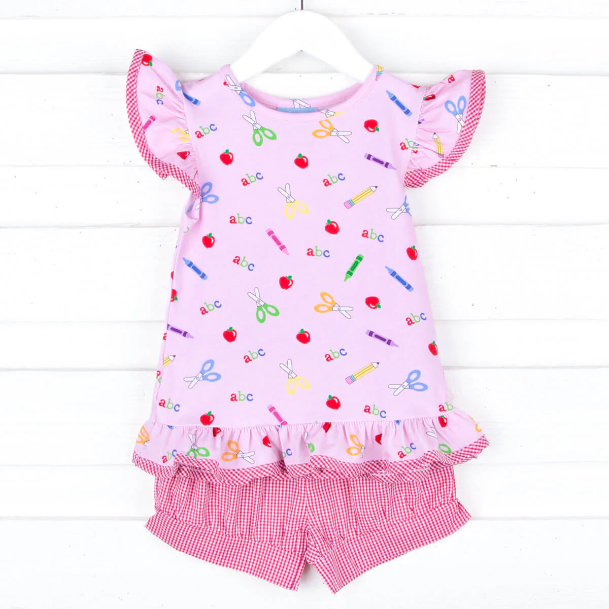 Pink Apple Print Milly Short Set - Image 3