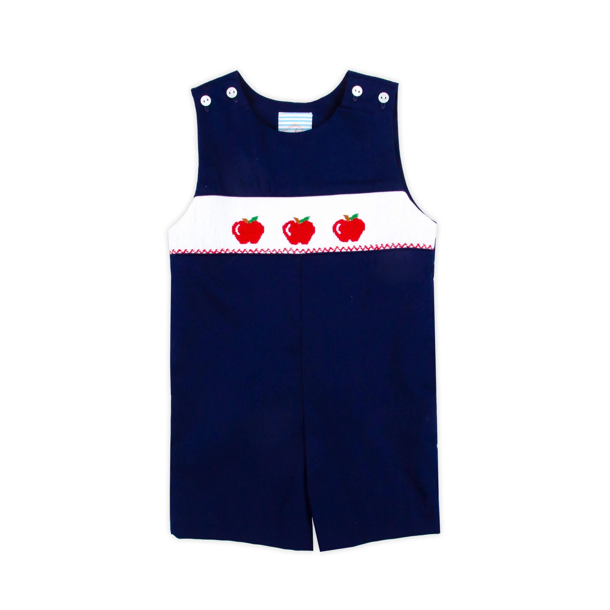 Apple Smocked Navy Jon Jon - Image 2