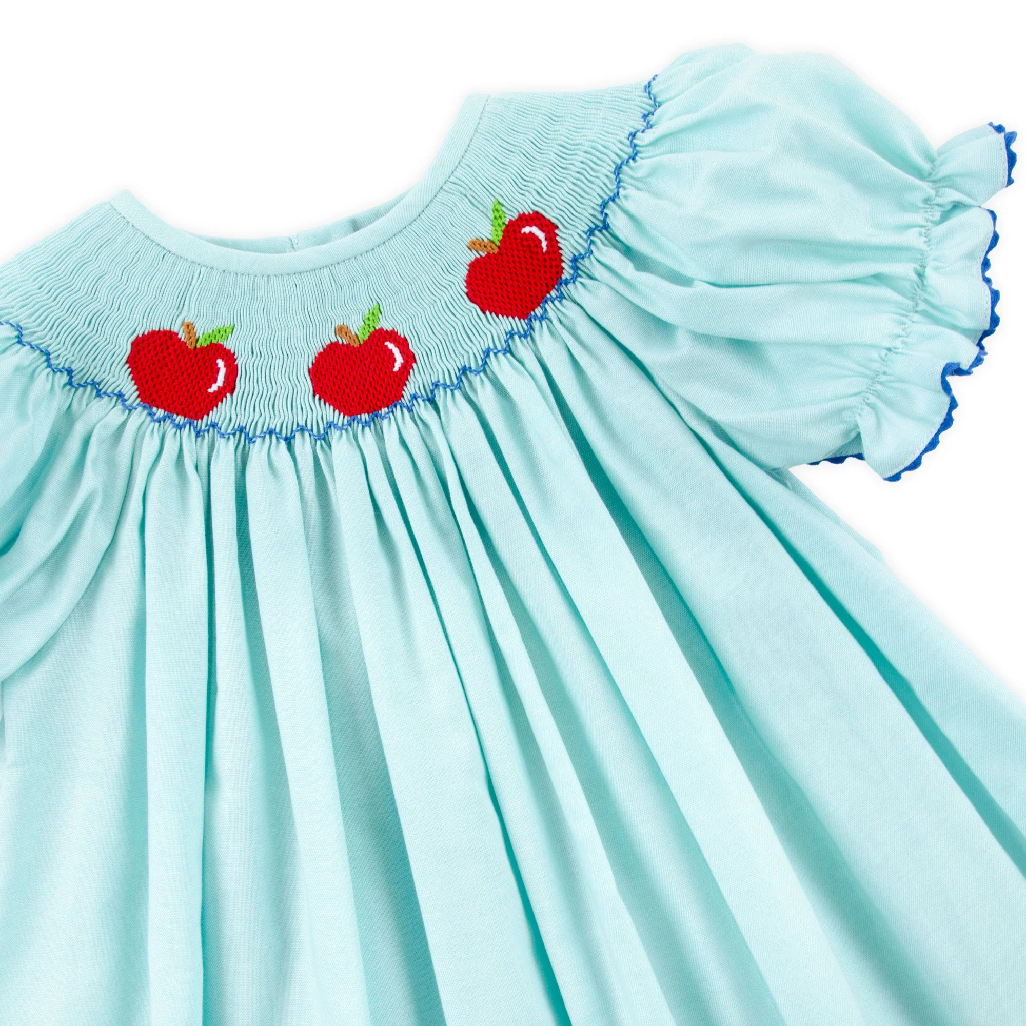 Apple Smocked Oxford Bishop Dress - Image 3