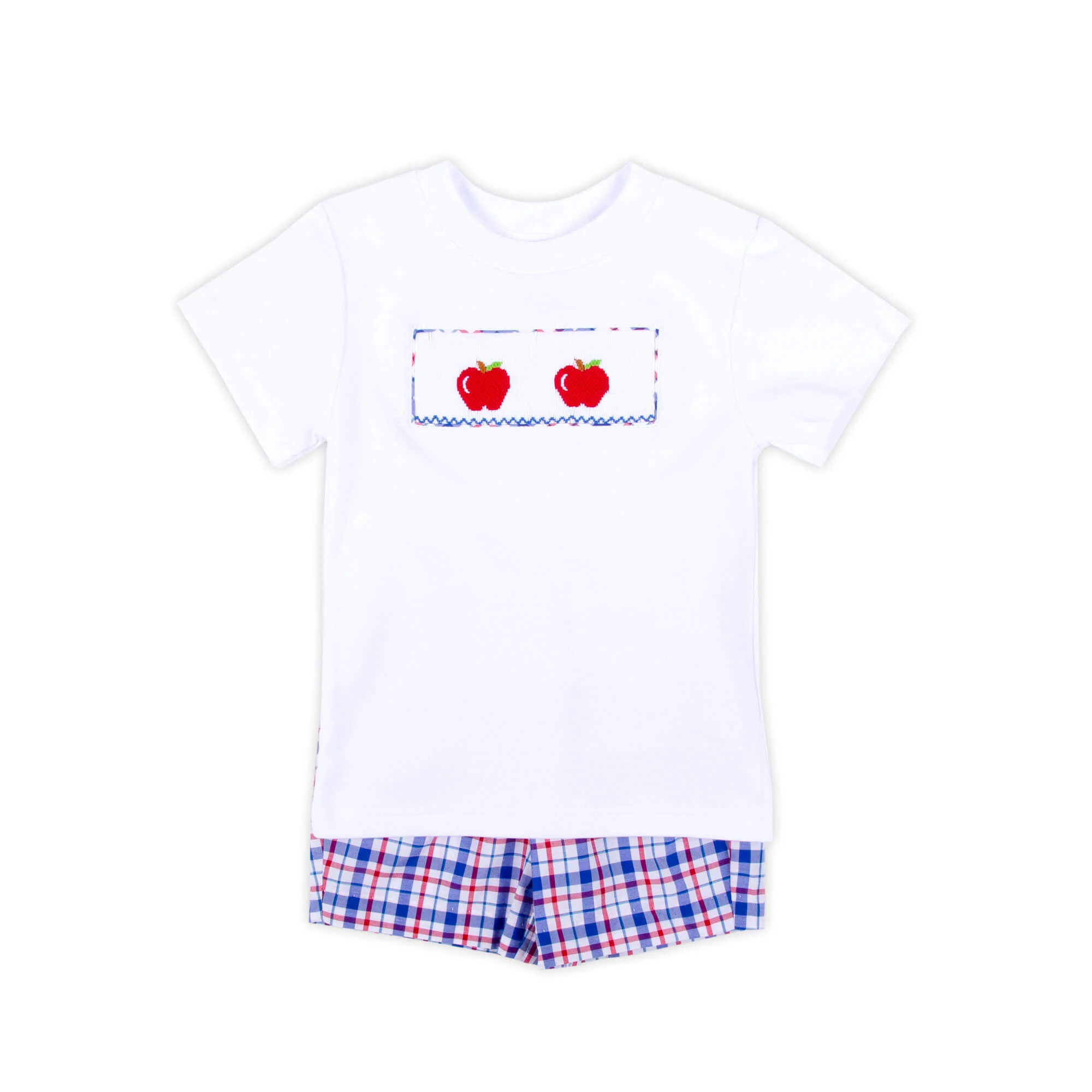 Apple Smocked Plaid Short Set - Image 2