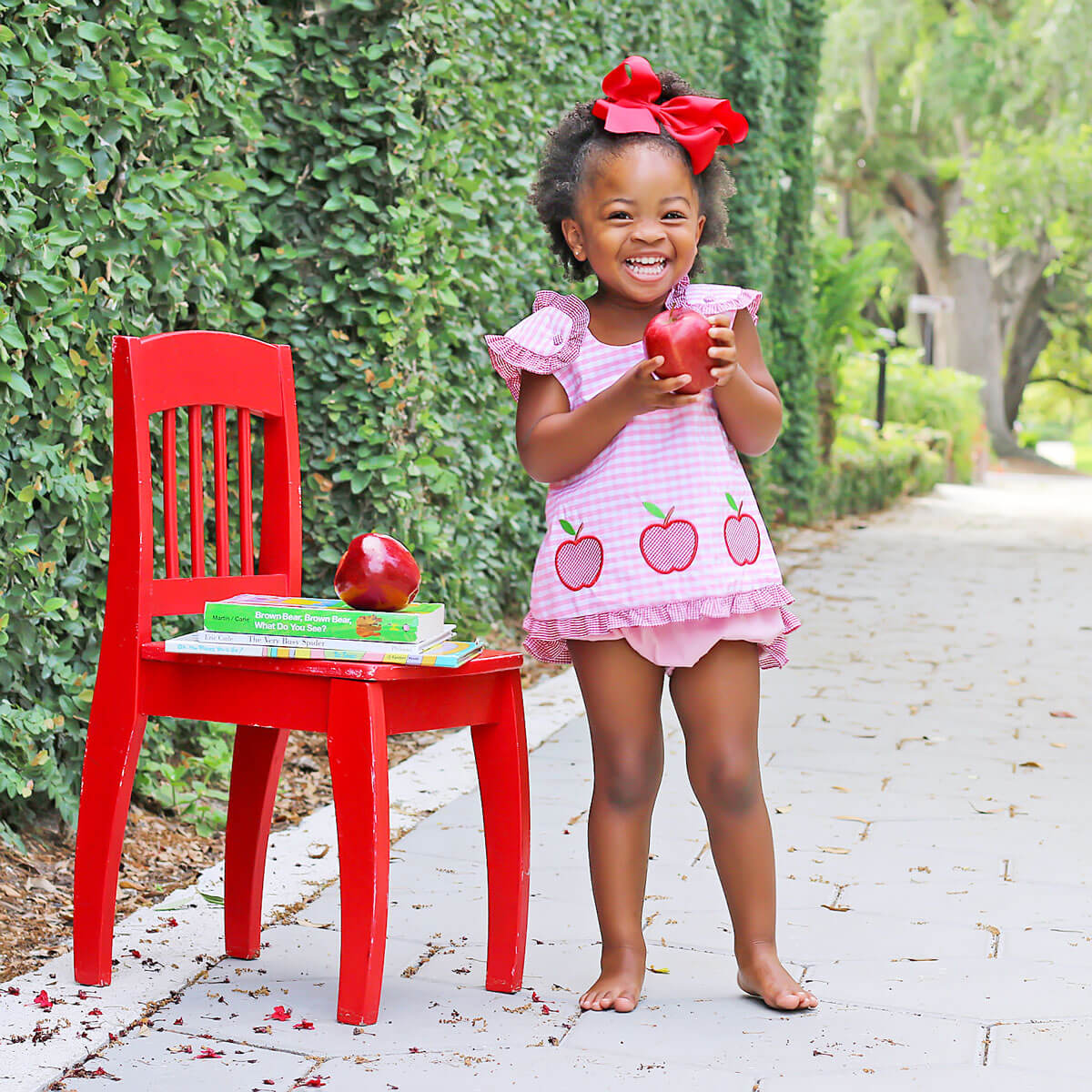 Apple Light Pink Gingham Popover Set - Image 4