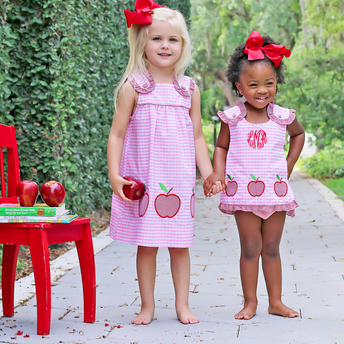 Apple Light Pink Gingham Popover Set - Image 5