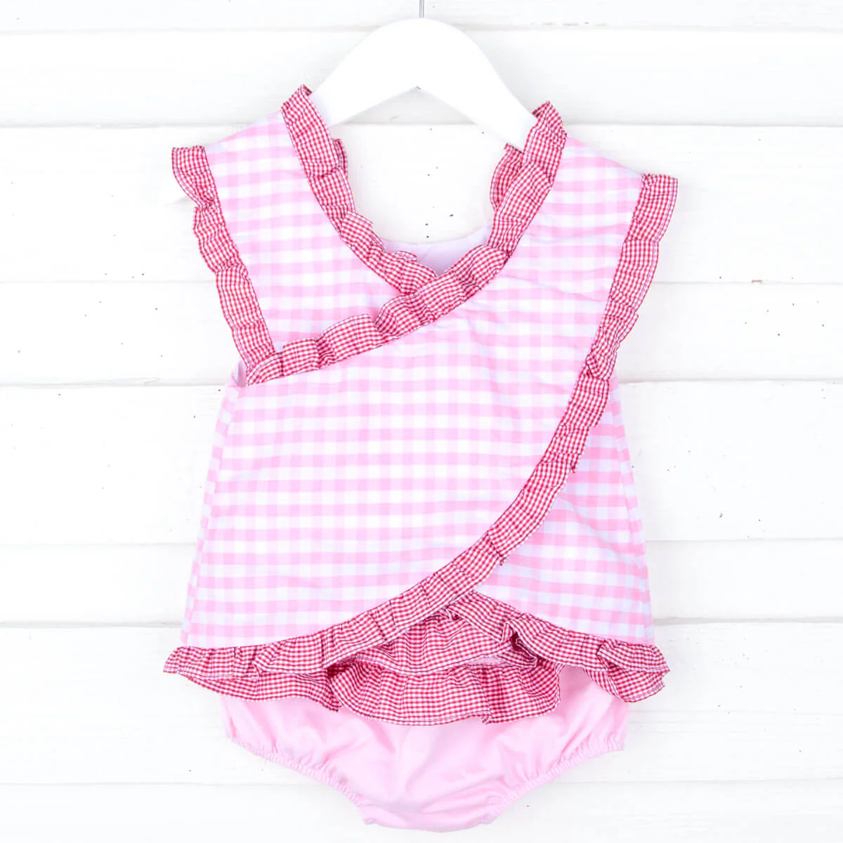 Apple Light Pink Gingham Popover Set - Image 7