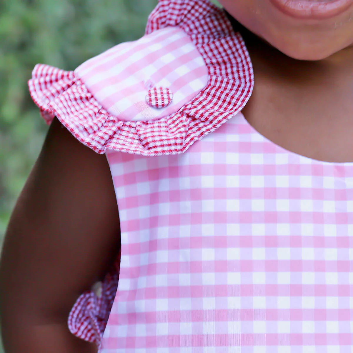 Apple Light Pink Gingham Popover Set - Image 8