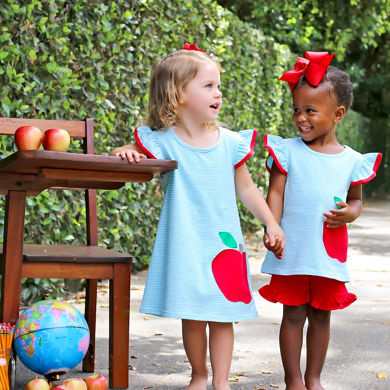 Aqua Stripe Apple Milly Dress - Image 3