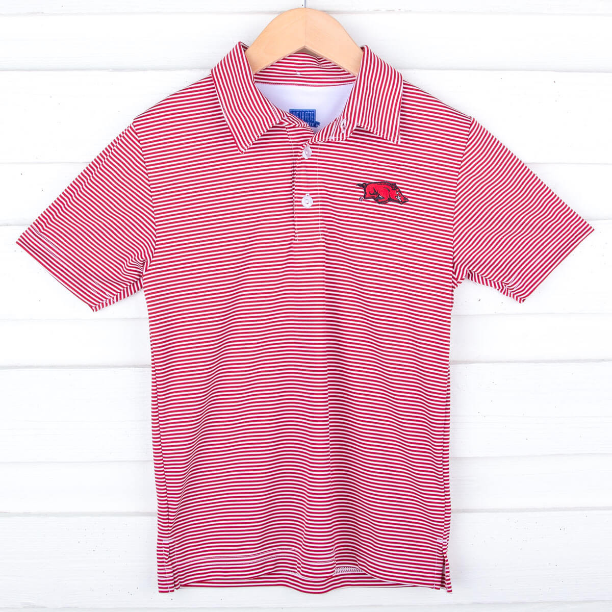 Arkansas Embroidered Red Performance Polo - Image 3