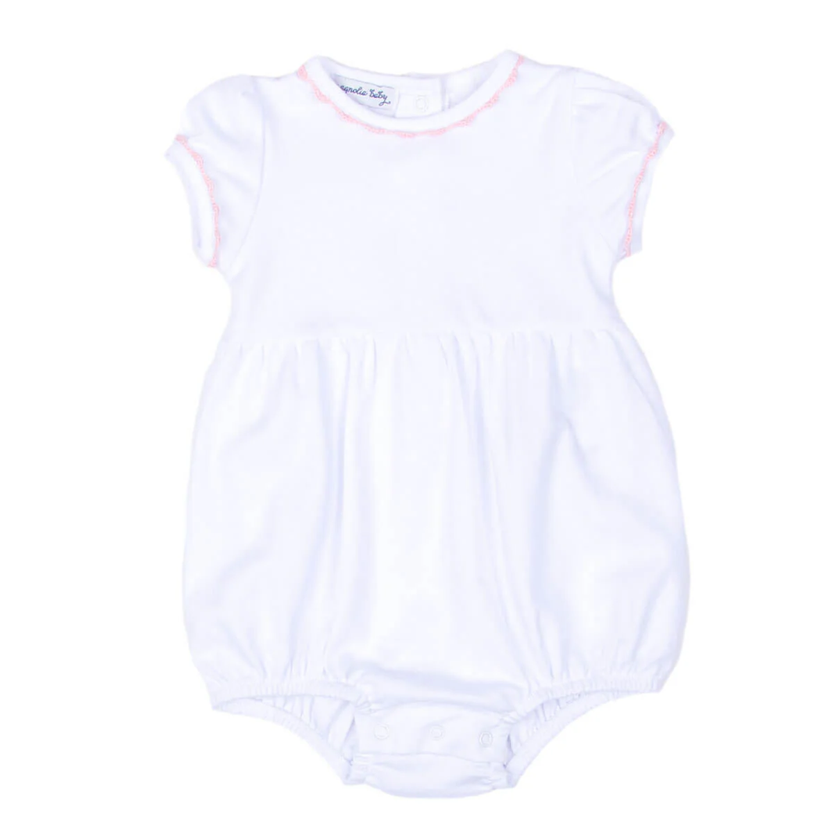 Baby Joy Embroidered White/Pink Bubble - Image 2