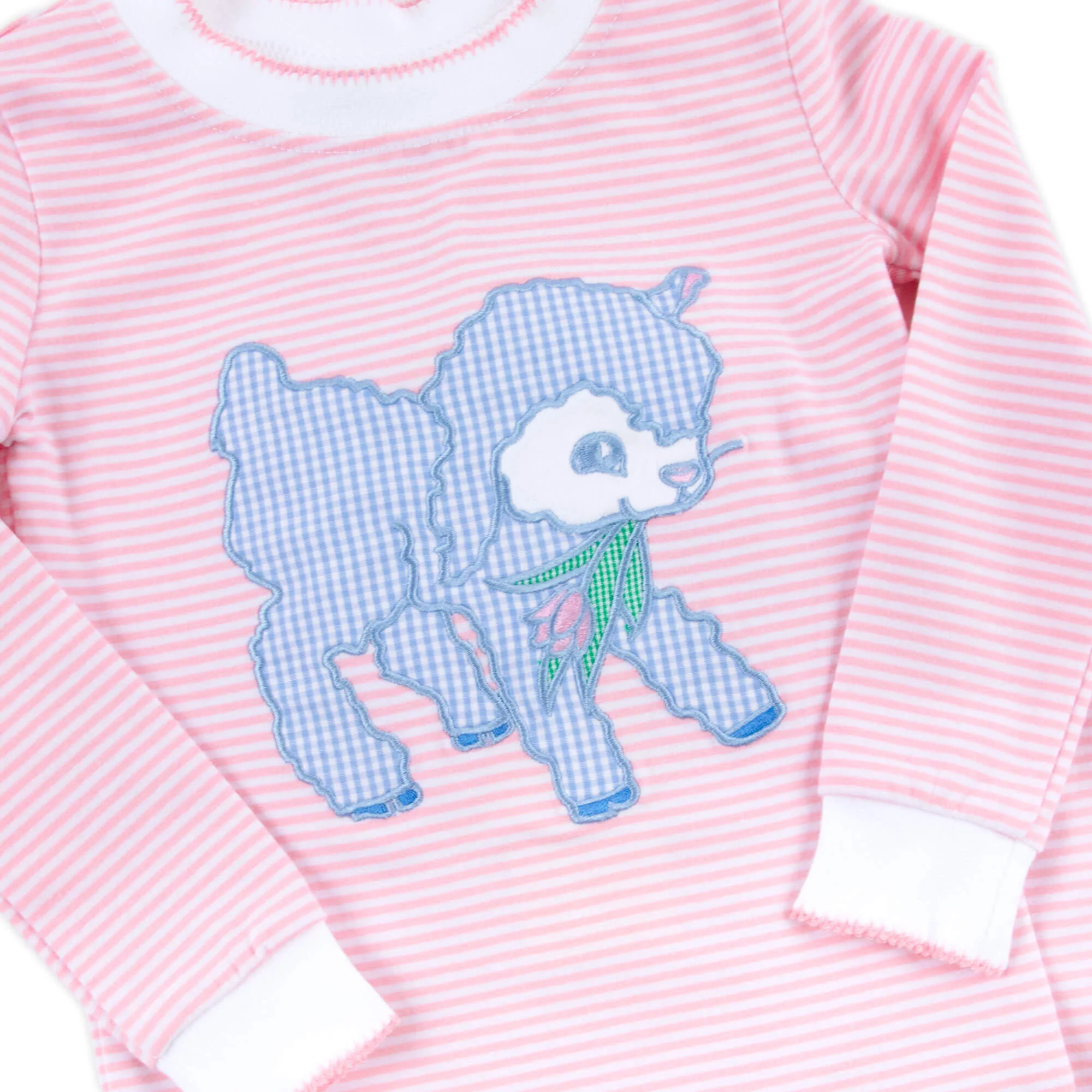 Baby Lamb Pink Stripe Pajamas - Image 2