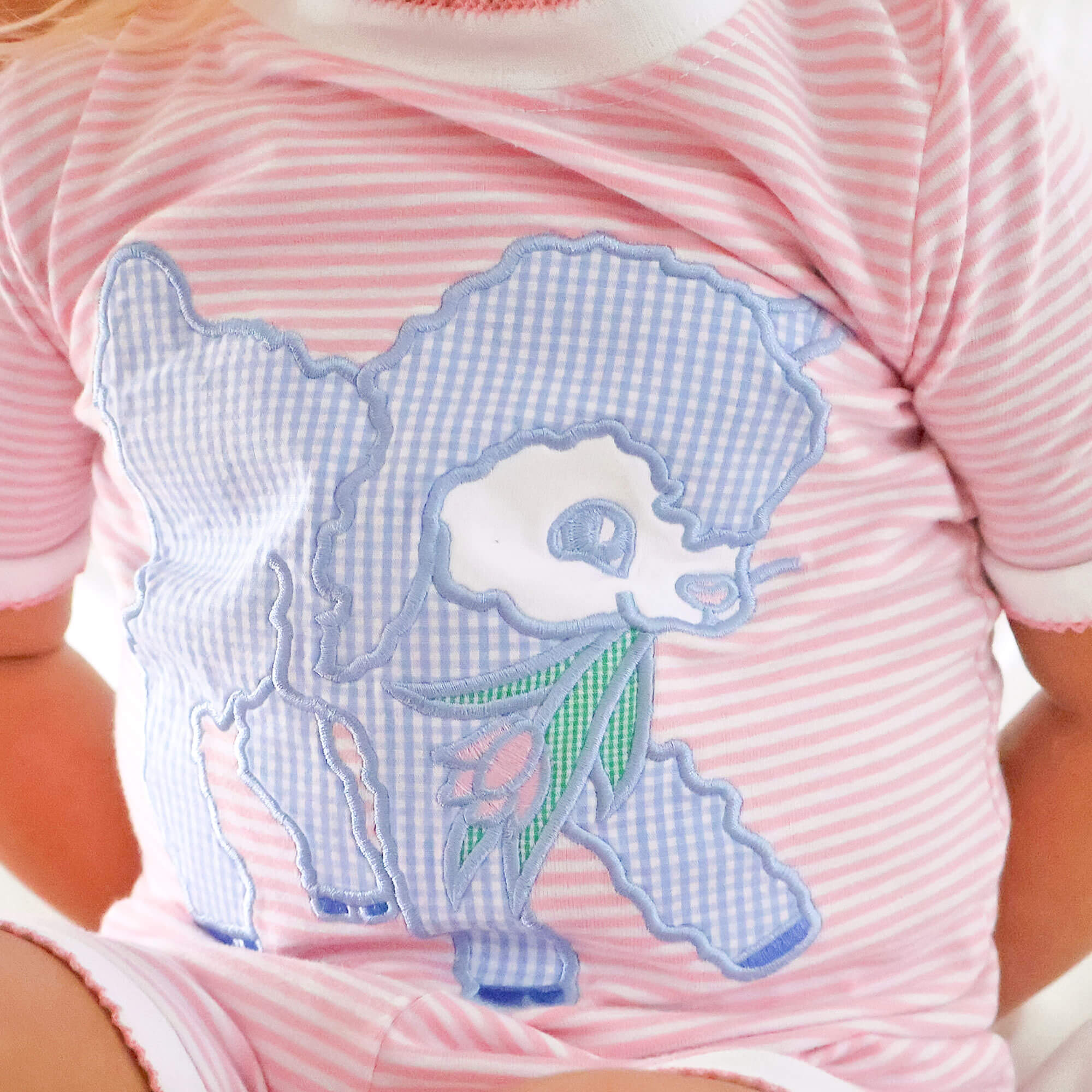 Baby Lamb Pink Stripe Short Pajamas - Image 2
