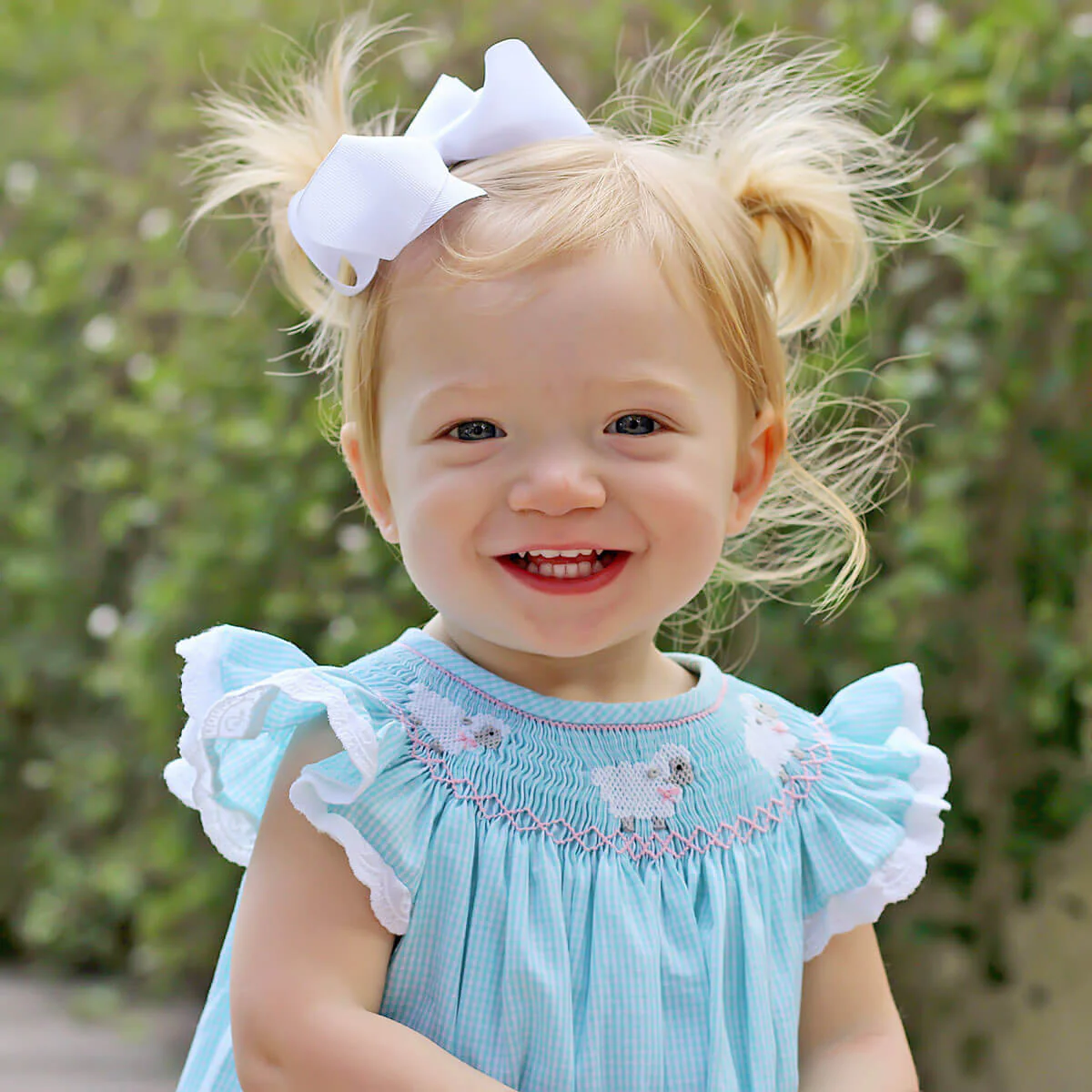 Baby Lamb Smocked Mint Bubble - Image 2