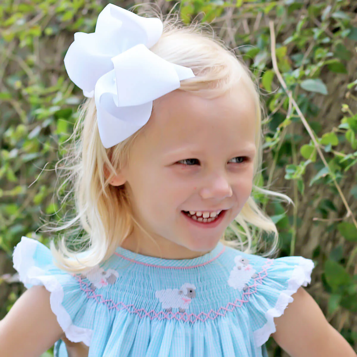 Baby Lamb Smocked Mint Dress - Image 3