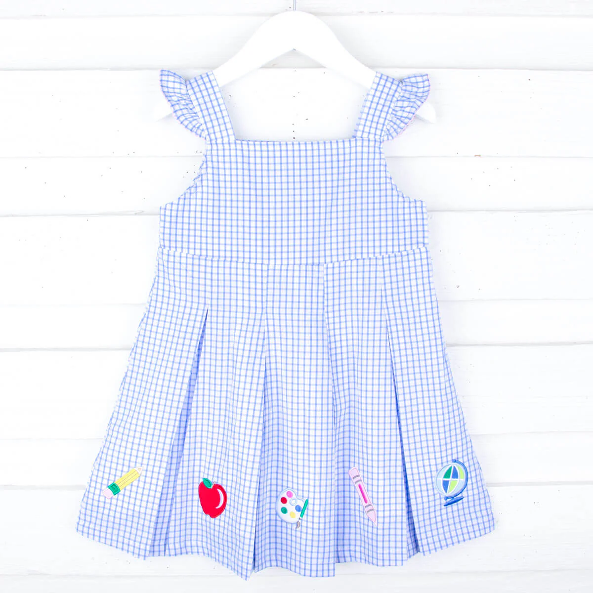 Back To School Blue Windowpane Chloe Dress - Image 2