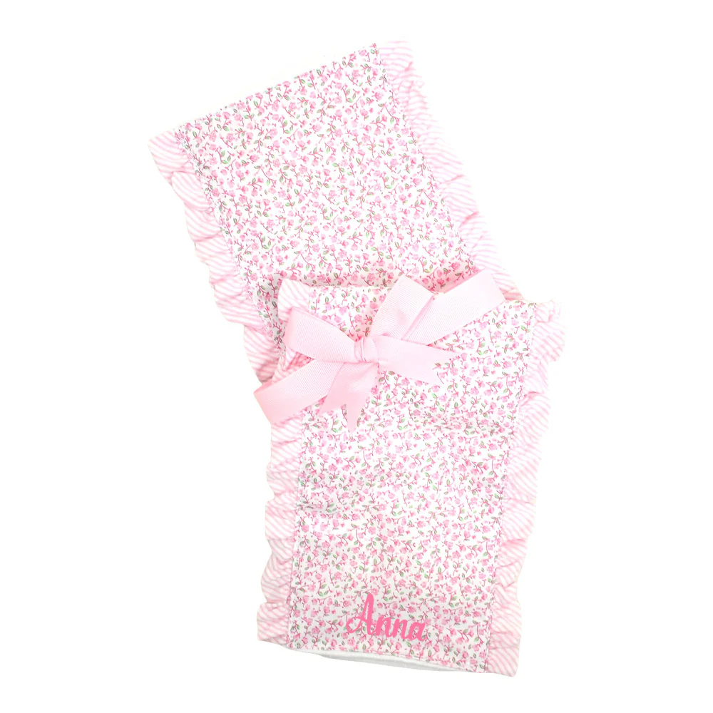 Ballet Pink Fancy Fabric Burp Cloth - Image 2