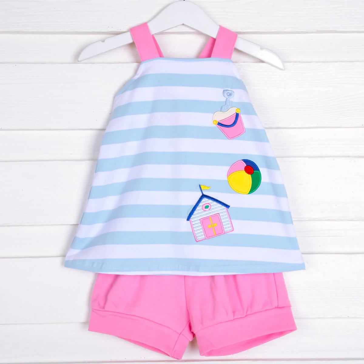 Beach Applique Cross Back Short Set - Image 2
