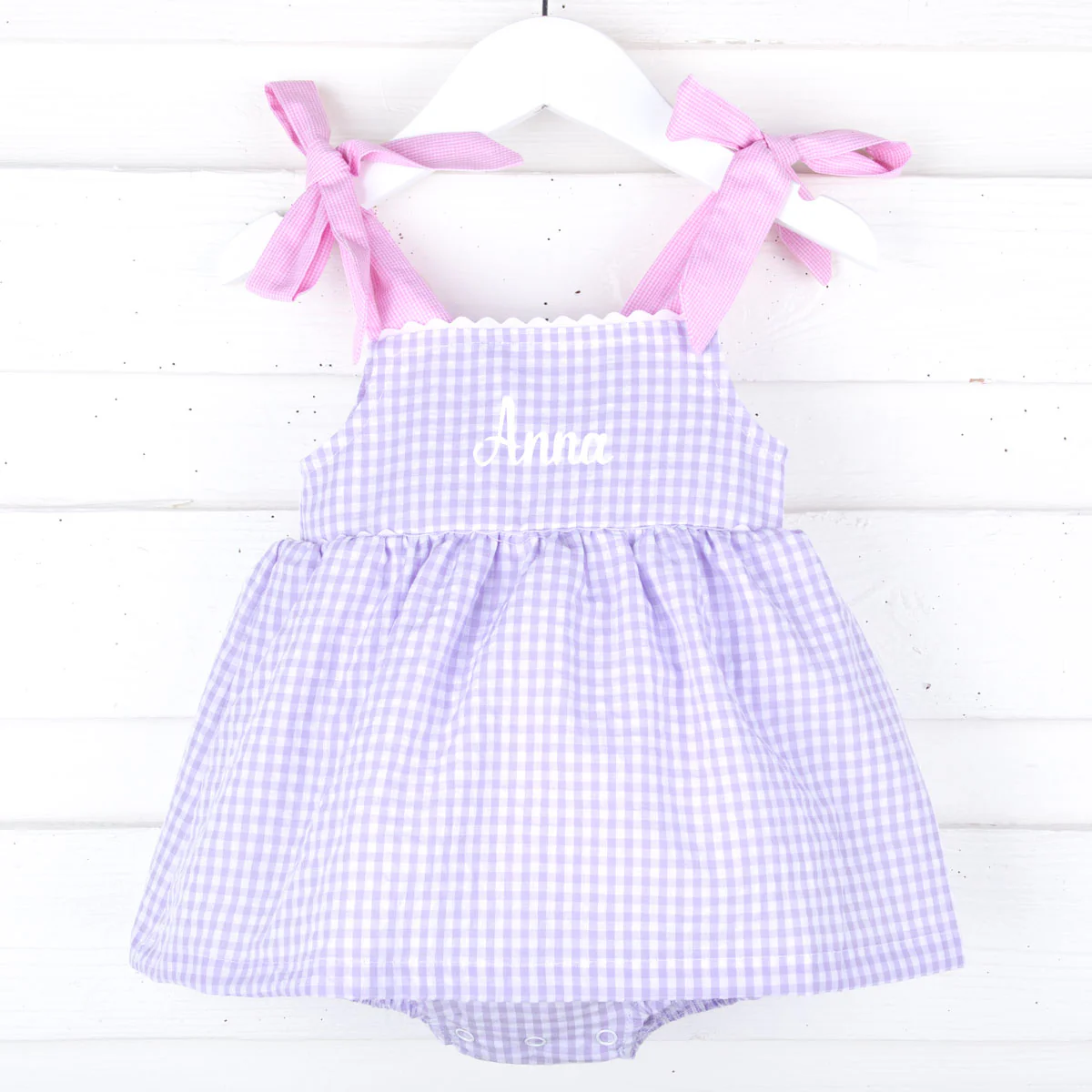 Purple Gingham Aubree Bubble - Image 2