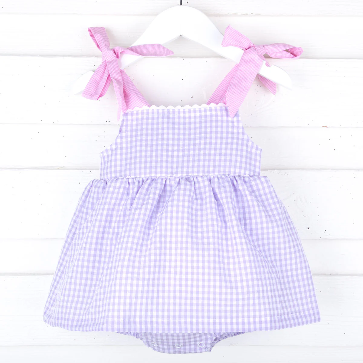 Purple Gingham Aubree Bubble - Image 3