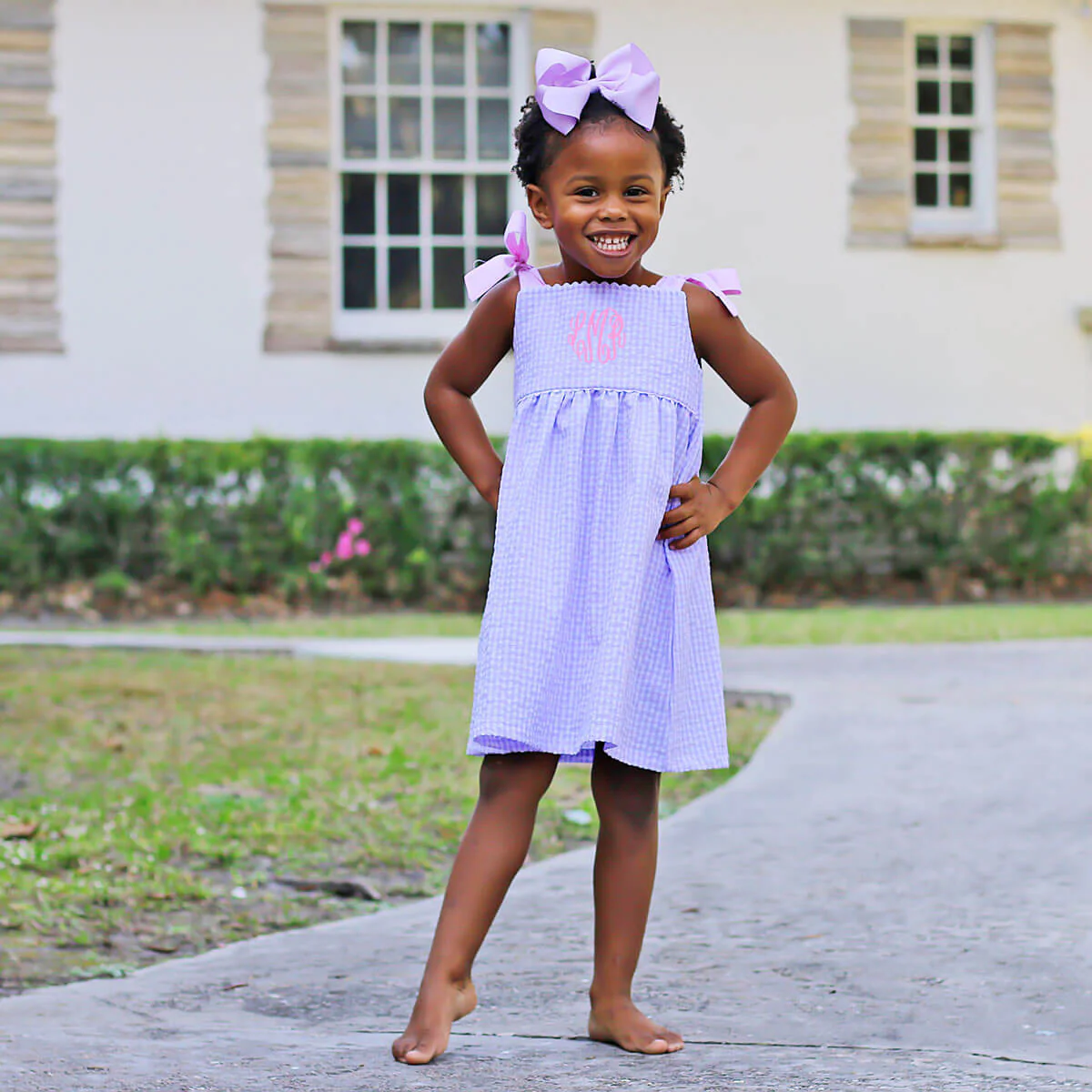 Purple Gingham Aubree Dress - Image 2
